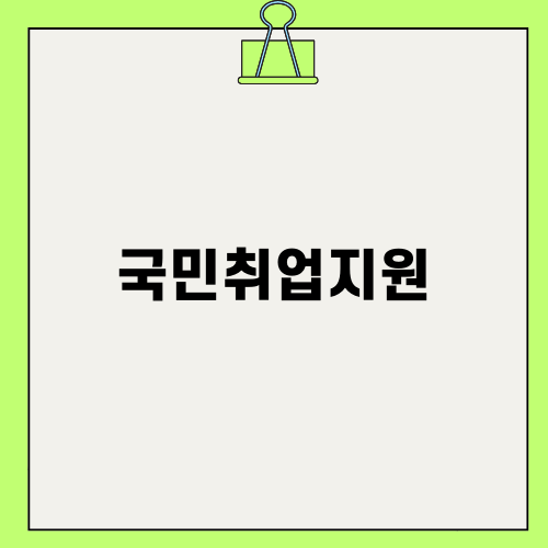 국민취업지원: 제도 소개와 혜택 분석