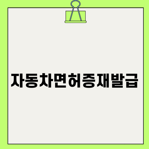자동차면허증재발급 절차와 유의사항
